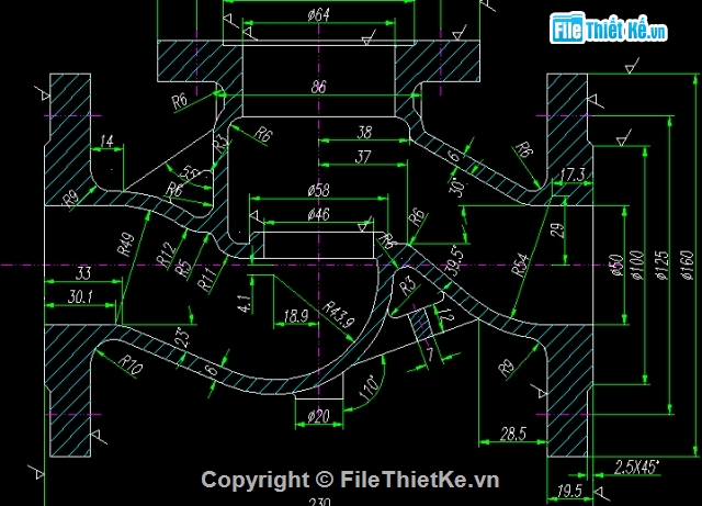 bản vẽ cad,kỹ thuật,thân van